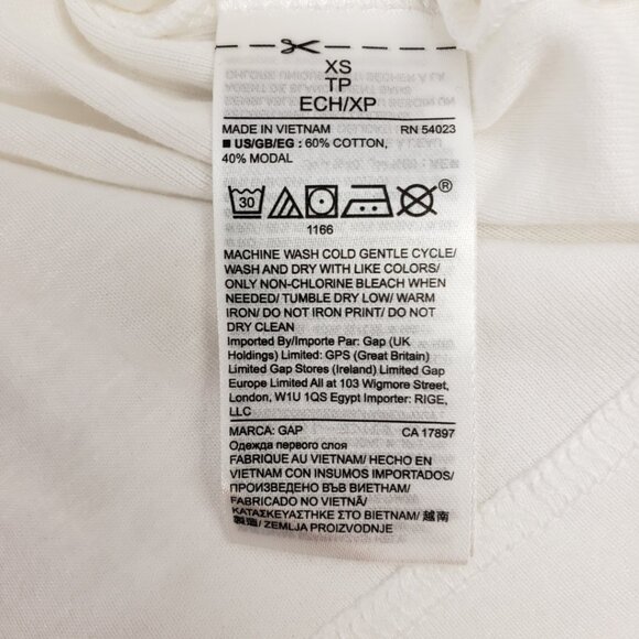 Gap XS White Boatneck T-shirt NWT Long Sleeve Womens - Picture 7 of 13